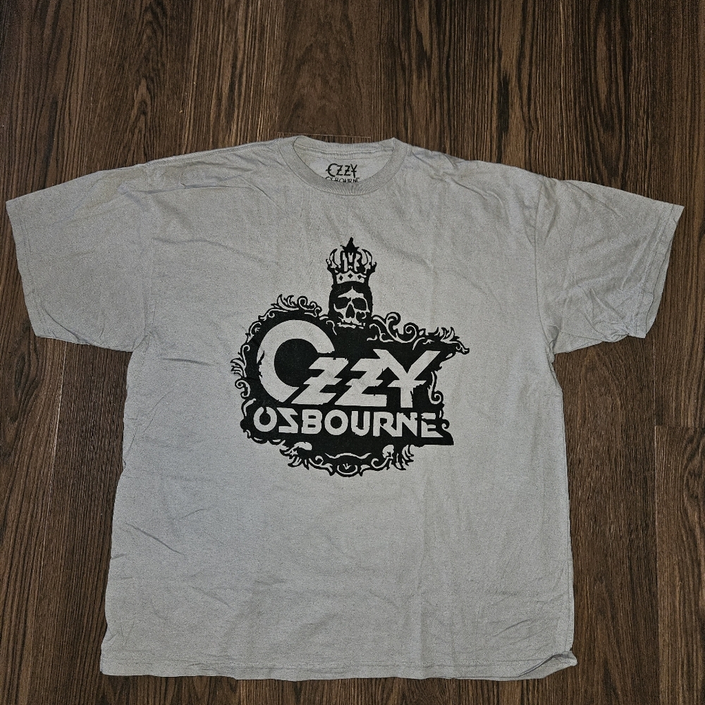Ozzy Osbourne Gray Men's Graphic Tee  L Large Metal Classic Rock Retro Vintage